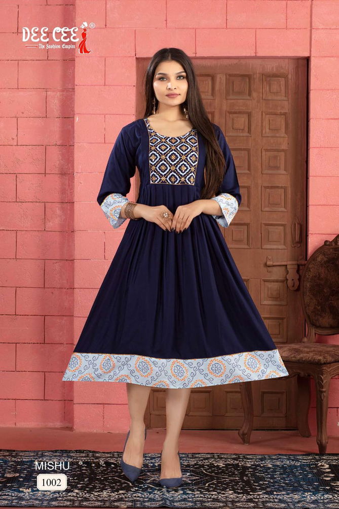 Mishu By Deecee Rayon Designer Plain Kurtis Wholesalers In Delhi
